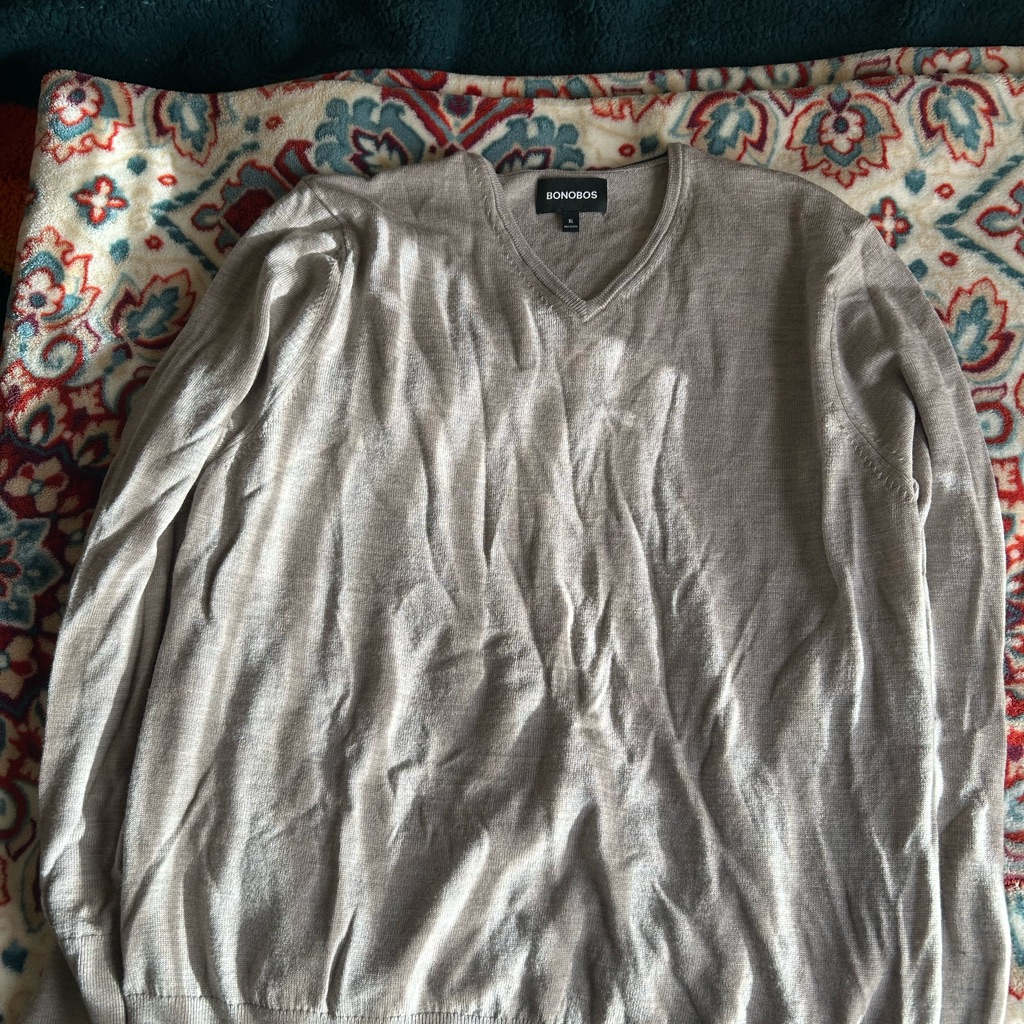 Bonobos Men's Light Gray V-Neck Sweater